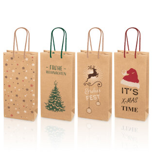 Geschenktüten 4er-Set Christmas für 1 Flasche 100 x 85 x 360 mm-1