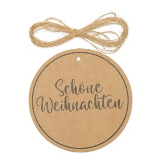 Geschenkanhänger Schöne Weihnachten Natur 10 cm