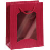 Geschenkt�te mit Sichtfenster mini f�r 1 Flasche 170 x 85 x 220 mm (Bordeaux)-1