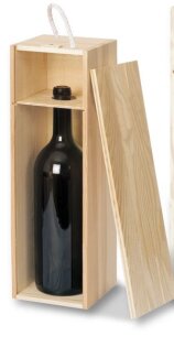 Holzkiste "Rustikal" für 1 Flasche 410 x 115 x 115 mm