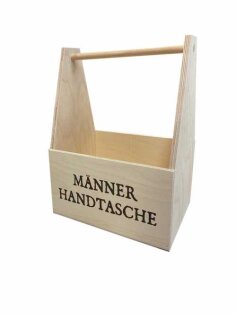 Holzflaschenträger "Männerhandtasche " 215 x 144 x 295 mm