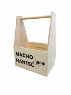 Holzflaschenträger "Macho Hantel " 215 x 144 x 295 mm