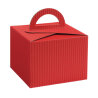 Tragegeschenkbox mit Henkel 195 x 195 x 150 mm (Offene Welle - Rot)