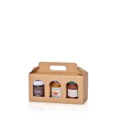 Geschenkbox mit Henkel Gourmet Trio Natur 250 x 80 x 120...