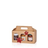 Geschenkbox mit Henkel Gourmet Trio Natur 250 x 80 x 120...