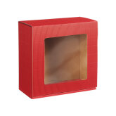 Geschenkbox mit Sichtfenster 198 x 190 x 99 mm (rot)-1