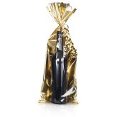 Klarsichtbeutel für 1 Flasche 500 x 180 mm (Transparent/Gold)