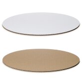 Dekoplatte Oval in Wei�/Braun 300 x 200 x 4 mm-1